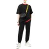 Pantalones deportivos Off-White para hombre de la colección primavera-verano 2022 con estampado del logotipo en la espalda, negros
