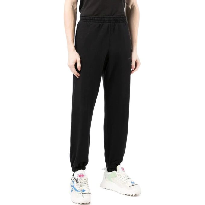 Pantalones deportivos Off-White para hombre de la colección primavera-verano 2022 con estampado del logotipo en la espalda, negros