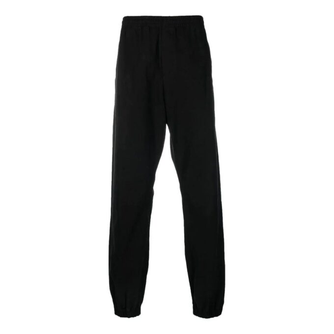 Pantalones deportivos Off-White para hombre de punto liso de tejido plano, con pies integrados, negros