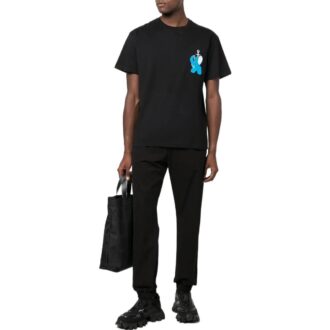 Pantalones deportivos Off-White para hombre de punto liso de tejido plano, con pies integrados, negros Pantalones deportivos Off-White para hombre de punto liso de tejido plano, con pies integrados, negros