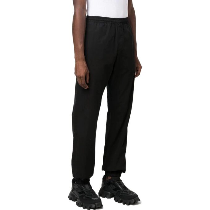 Pantalones deportivos Off-White para hombre de punto liso de tejido plano, con pies integrados, negros