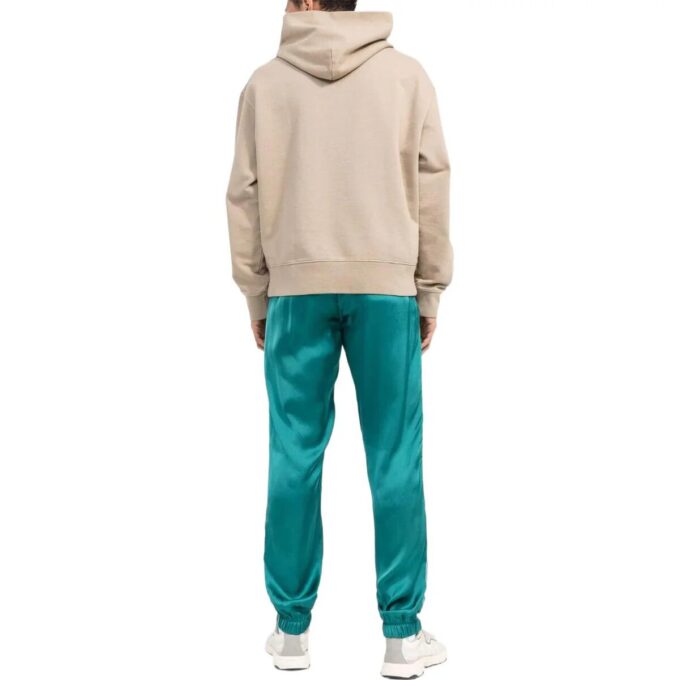 Pantalones deportivos Off-White para hombre FW22 con cintura elástica de satén y pies integrados, versión verde