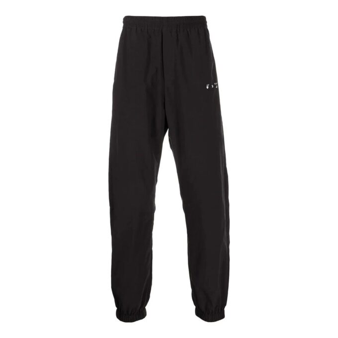 Pantalones deportivos Off-White para hombre FW22 con estampado de logotipo y diseño «Bundle Feet», negros