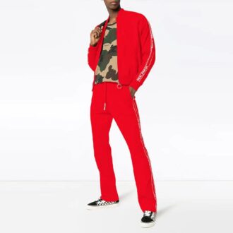 Pantalones deportivos/pantalones/joggers de corte holgado con logotipo para hombre, color blanco roto