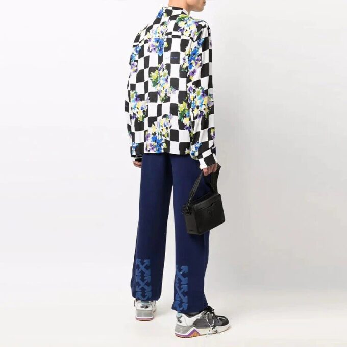 Pantalones deportivos/pantalones/joggers de hombre Off-White con estampado de Arrows, color liso, corte holgado, azul marino