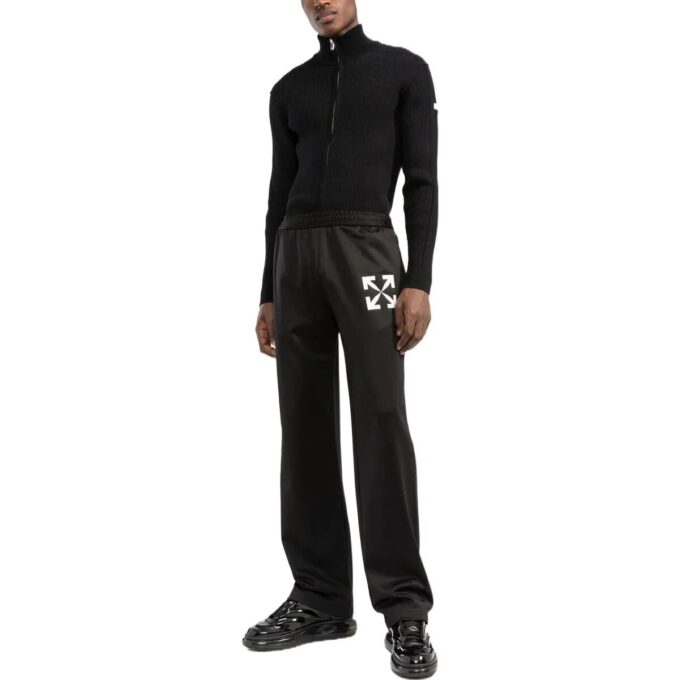Pantalones deportivos/pantalones/joggers informales Off-White para hombre FW22 con estampado de flechas, color negro