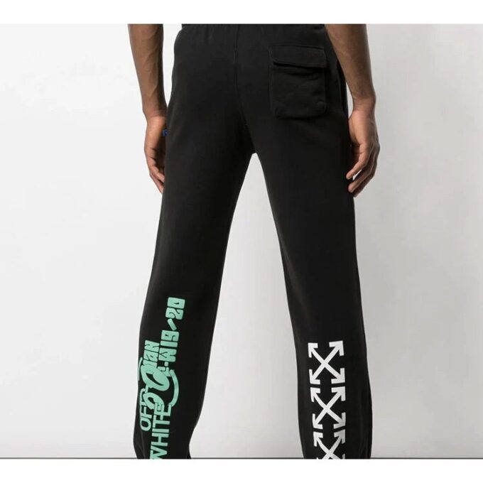 Pantalones deportivos/pantalones/joggers negros estampados Off-White para hombre