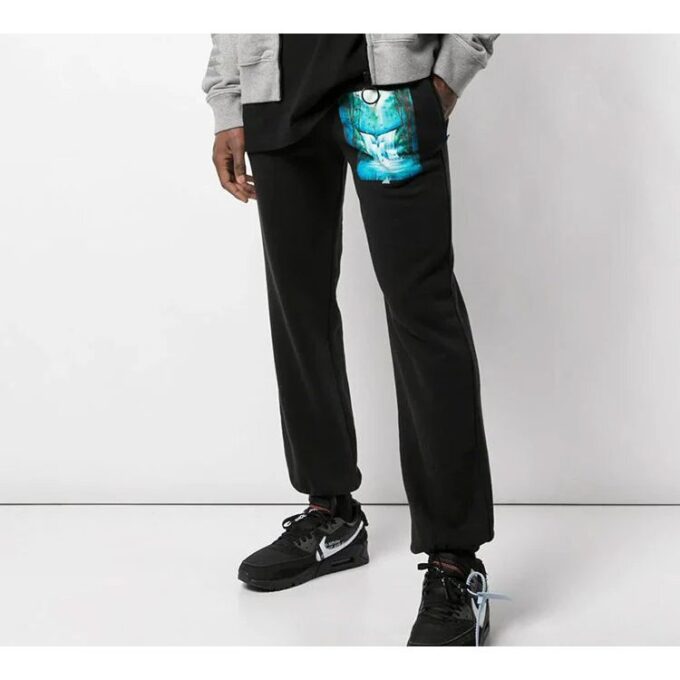 Pantalones deportivos/pantalones/joggers negros estampados Off-White para hombre