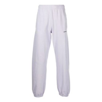 Pantalones deportivos/pantalones/joggers Off-White para hombre, colección primavera-verano 2022, con estampado icónico en sarga, versión gris claro