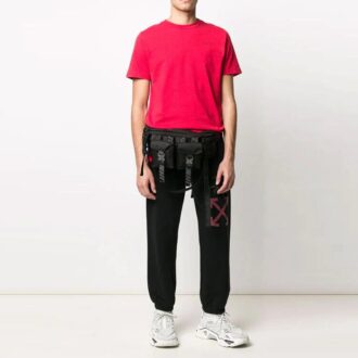 Pantalones deportivos/pantalones/joggers Off-White para hombre con estampado de araña y logotipo, color negro