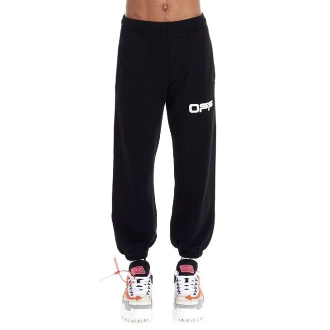 Pantalones deportivos/pantalones/joggers Off-White para hombre con estampado de logotipo, negro