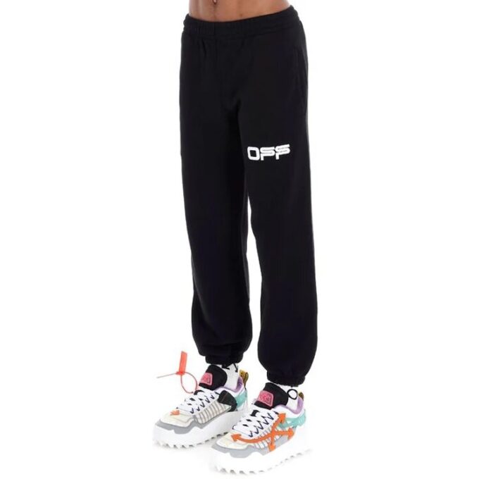Pantalones deportivos/pantalones/joggers Off-White para hombre con estampado de logotipo, negro