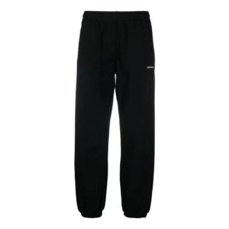 Pantalones deportivos/pantalones/joggers Off-White para hombre con logo y diseño liso, color negro