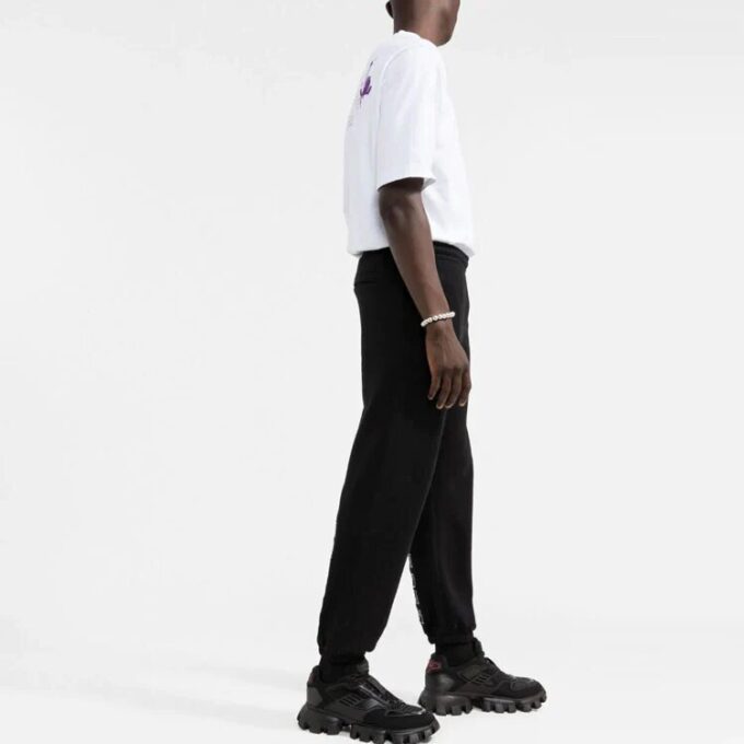 Pantalones deportivos/pantalones/joggers Off-White para hombre con logo y diseño liso, color negro