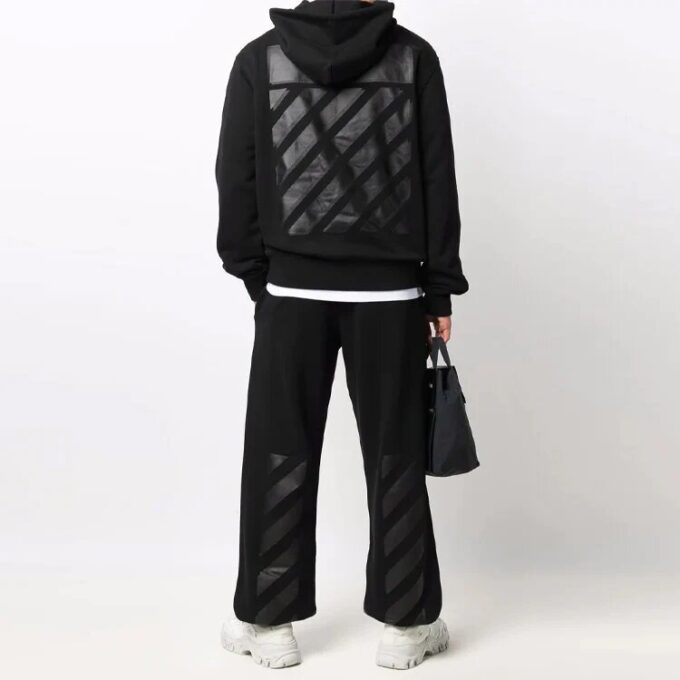 Pantalones deportivos/pantalones/joggers Off-White para hombre de la colección SS22 con rayas diagonales, color negro