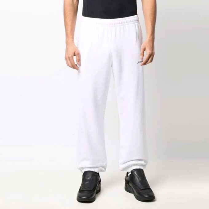 Pantalones deportivos/pantalones/joggers Off-White para hombre FW21 con cintura elástica, color blanco