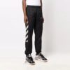 Pantalones deportivos/pantalones/joggers Off-White para hombre FW21 con logo y rayas diagonales, color negro