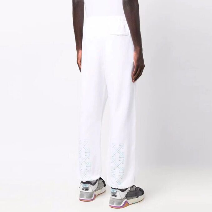 Pantalones deportivos/pantalones/joggers Off-White para hombre FW21 con logotipo, blancos