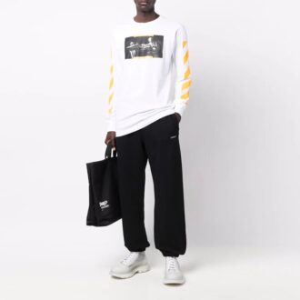 Pantalones deportivos/pantalones/joggers Off-White para hombre FW21 con logotipo, negros