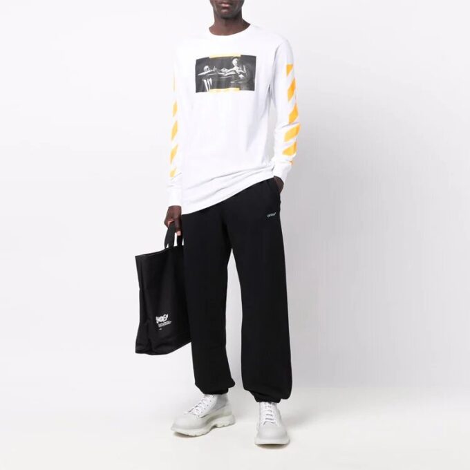 Pantalones deportivos/pantalones/joggers Off-White para hombre FW21 con logotipo, negros
