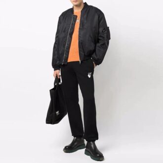 Pantalones deportivos/pantalones/joggers Off-White para hombre FW21 de algodón con estampado de flechas, corte holgado, negros