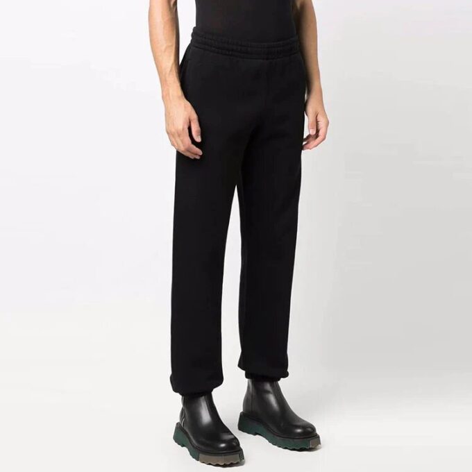 Pantalones deportivos/pantalones/joggers Off-White para hombre FW21 de algodón con estampado de flechas, corte holgado, negros