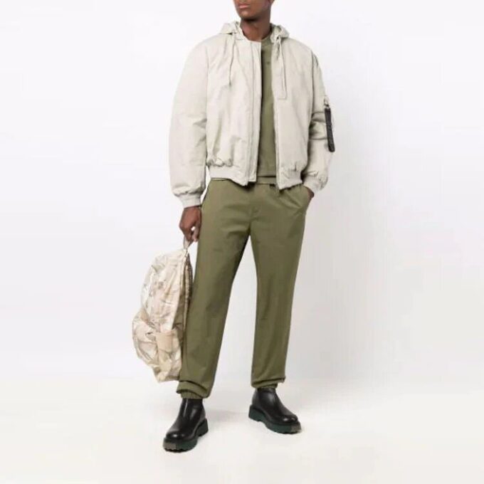 Pantalones deportivos/pantalones/joggers Off-White para hombre FW21 de color liso, corte holgado, verde