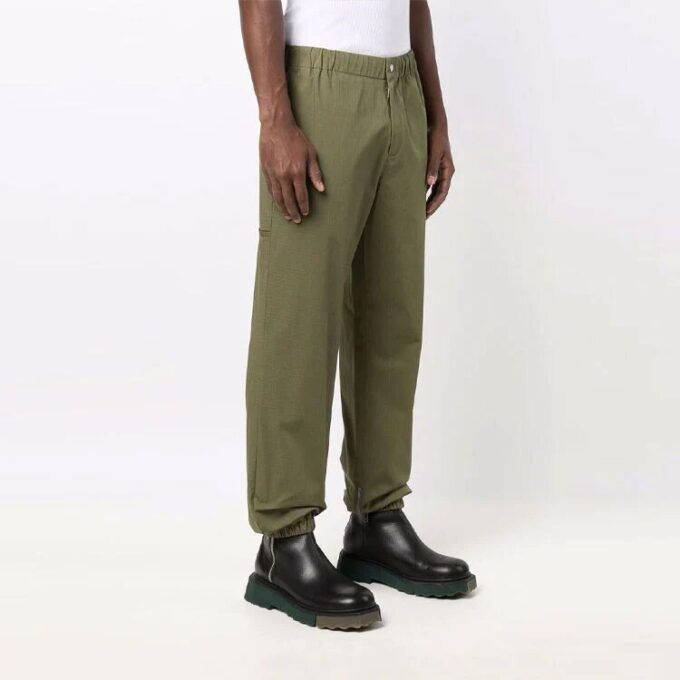 Pantalones deportivos/pantalones/joggers Off-White para hombre FW21 de color liso, corte holgado, verde