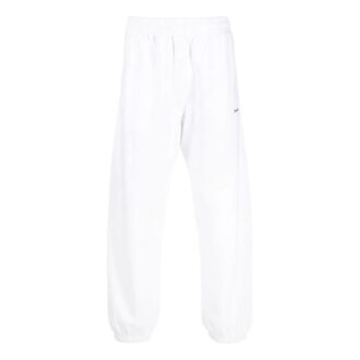 Pantalones deportivos/pantalones/joggers Off-White para hombre FW22 con estampado de logotipo, versión con pies, blancos