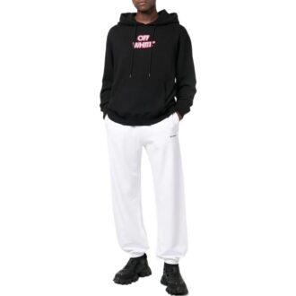 Pantalones deportivos/pantalones/joggers Off-White para hombre FW22 con estampado de logotipo, versión con pies, blancos