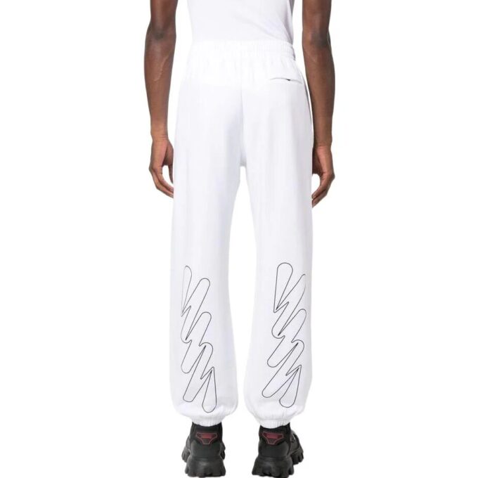Pantalones deportivos/pantalones/joggers Off-White para hombre FW22 con estampado de logotipo, versión con pies, blancos