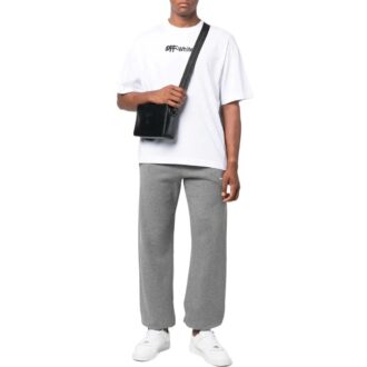 Pantalones deportivos/pantalones/joggers Off-White para hombre FW22 Wave Diag Logo Stripe Bundle Feet, color gris