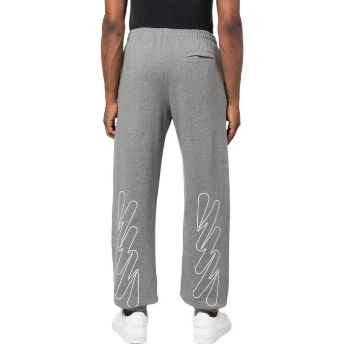 Pantalones deportivos/pantalones/joggers Off-White para hombre FW22 Wave Diag Logo Stripe Bundle Feet, color gris