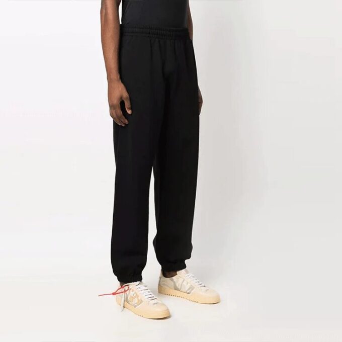 Pantalones deportivos/pantalones/joggers Off-White para hombre Hands Off con flecha roja, corte holgado, color negro