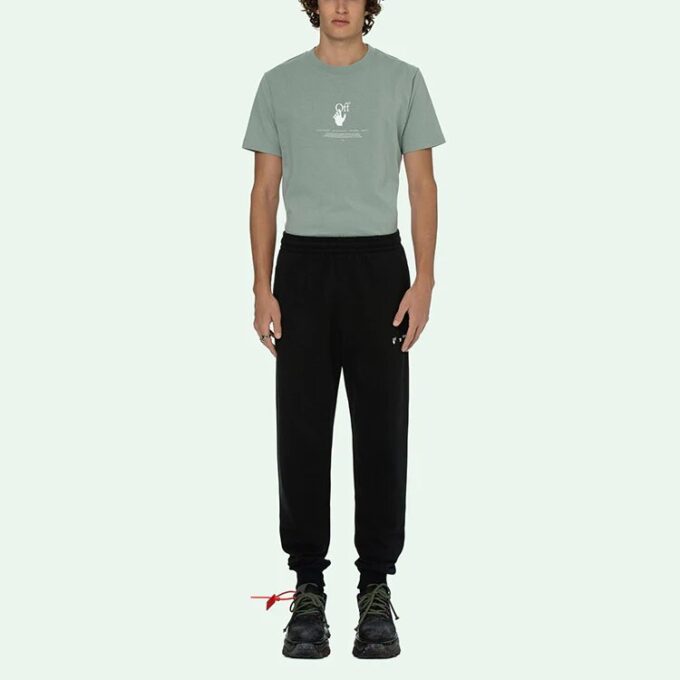 Pantalones deportivos/pantalones/joggers Off-White para hombre SS21 con logotipo en negro