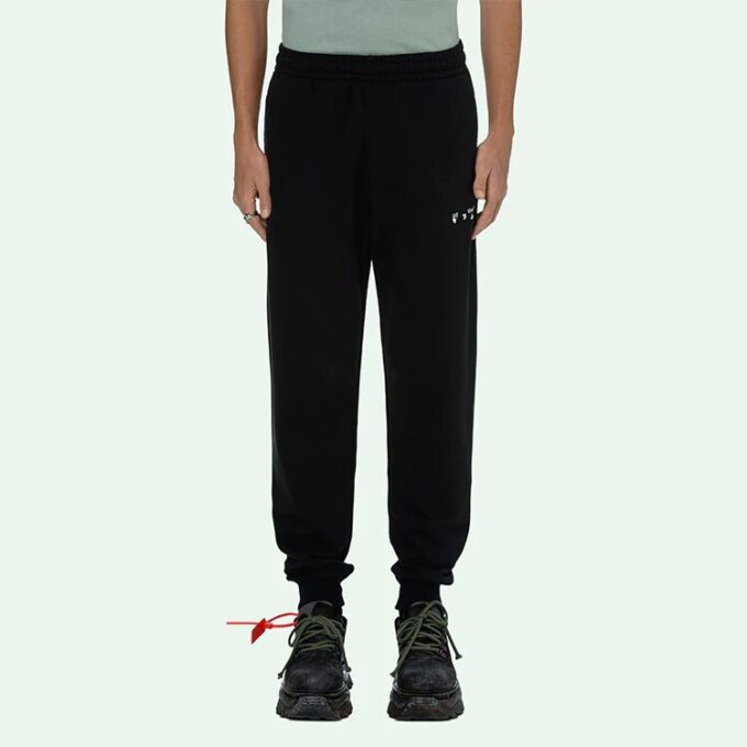 Pantalones deportivos/pantalones/joggers Off-White para hombre SS21 con logotipo en negro