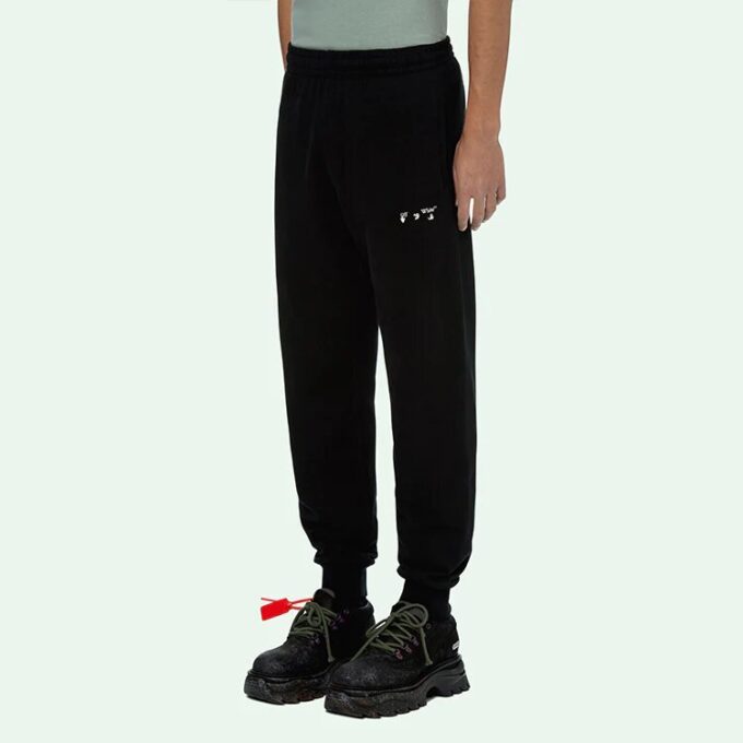 Pantalones deportivos/pantalones/joggers Off-White para hombre SS21 con logotipo en negro