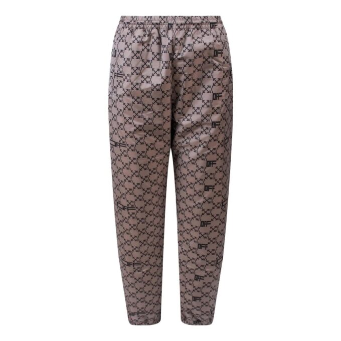 Pantalones deportivos/pantalones/joggers Off-White para hombre, temporada primavera-verano 2022, con estampado completo de letras, color beige