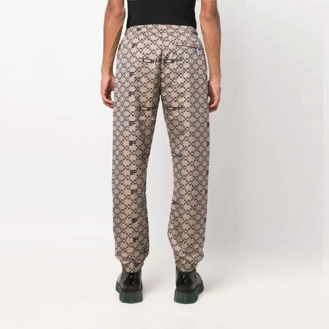 Pantalones deportivos/pantalones/joggers Off-White para hombre, temporada primavera-verano 2022, con estampado completo de letras, color beige