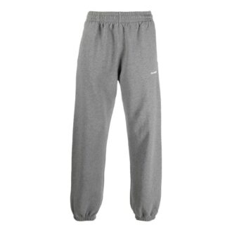 Pantalones deportivos/pantalones/joggers Off-White para hombre, temporada primavera-verano 2022, de corte holgado, con rayas de color liso, cordón, color gris