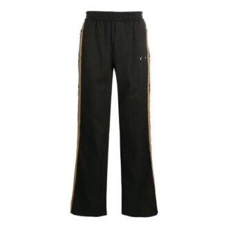Pantalones deportivos/pantalones/joggers para hombre Off-White con logotipo y raya lateral, corte holgado, negros