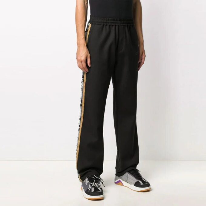 Pantalones deportivos/pantalones/joggers para hombre Off-White con logotipo y raya lateral, corte holgado, negros
