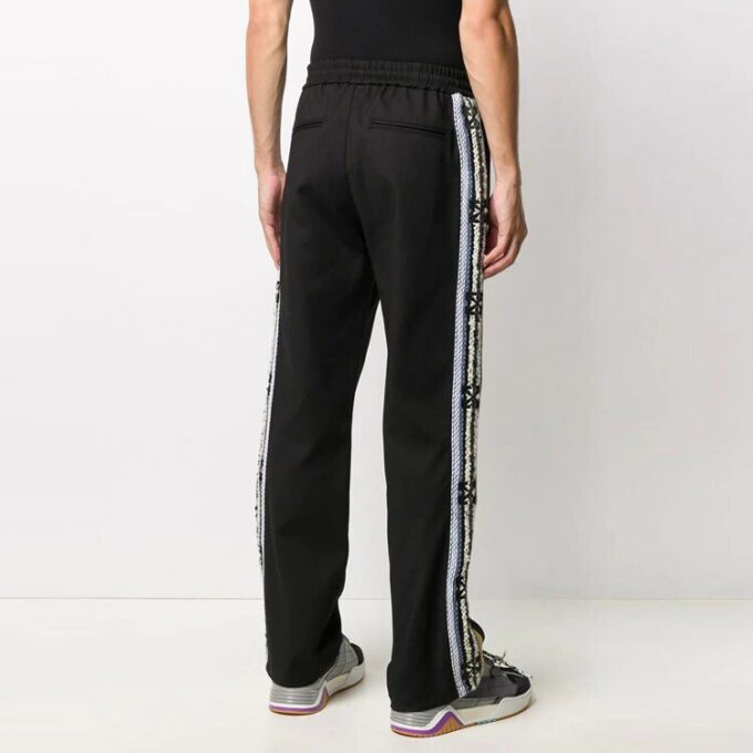 Pantalones deportivos/pantalones/joggers para hombre Off-White con logotipo y raya lateral, corte holgado, negros