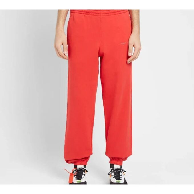 Pantalones deportivos/pantalones/joggers rojos con logo estampado Off-White para hombre