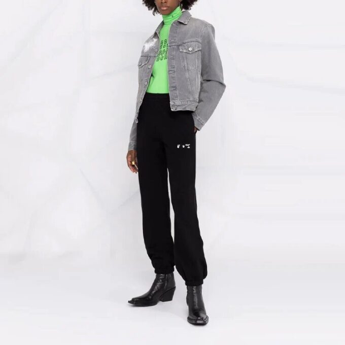 Pantalones deportivos/pantalones/pantalones de chándal Off-White para hombre SS21 con logotipo, negros