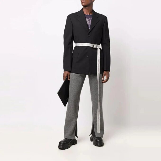 Pantalones deportivos rectos de color liso para hombre de Off-White, estilo casual, en gris