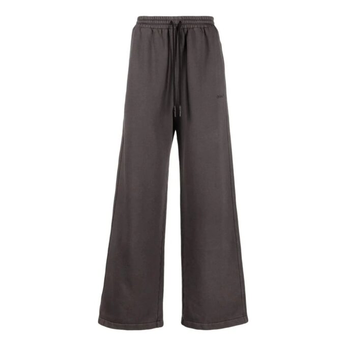 Pantalones deportivos rectos holgados de Off-White para hombre, de color liso con estampado de rayas, en gris