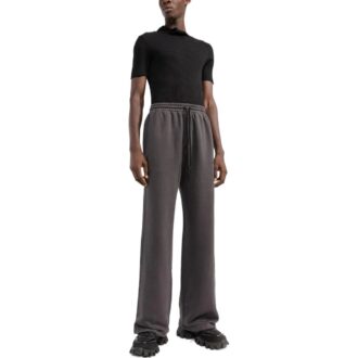 Pantalones deportivos rectos holgados de Off-White para hombre, de color liso con estampado de rayas, en gris
