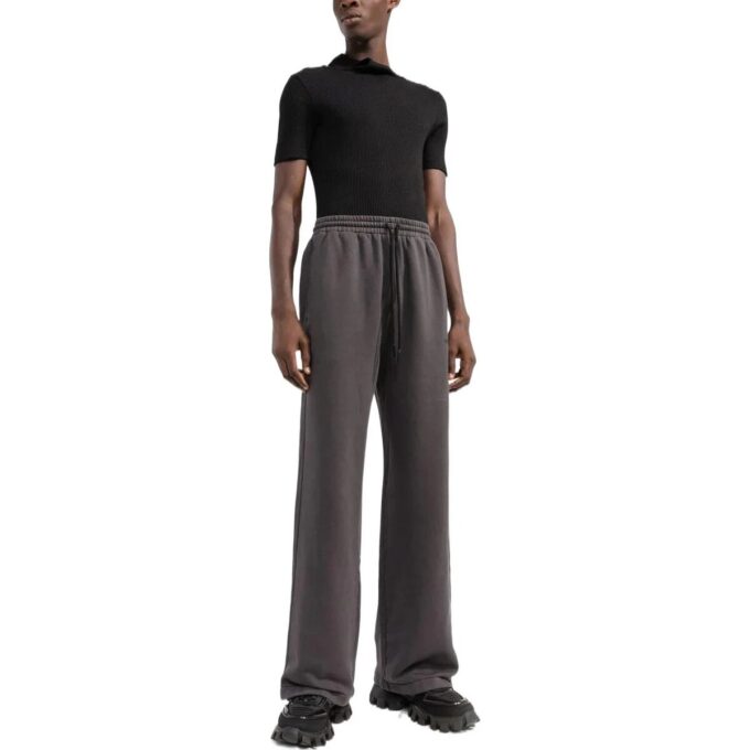 Pantalones deportivos rectos holgados de Off-White para hombre, de color liso con estampado de rayas, en gris