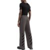 Pantalones deportivos rectos holgados de Off-White para hombre, de color liso con estampado de rayas, en gris